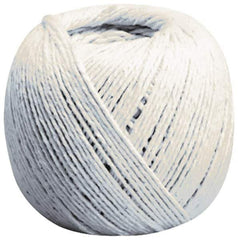 Made in USA - 0.54 Inch Diameter, 10 Ply, Cotton Twine Spool - 25 Lbs. Breaking Strength, White, 2,016 Ft. per Lb. - All Tool & Supply