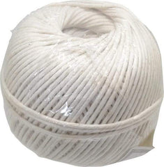 Made in USA - 0.08 Inch Diameter, Cotton Twine Ball - 82 Lbs. Breaking Strength, White, 610 Ft. per Lb. - All Tool & Supply