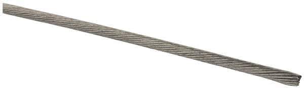 Value Collection - 1/16" Diam, Aircraft Cable Wire - 510 Lb Breaking Strength, 1 x 19 Single Strand - All Tool & Supply