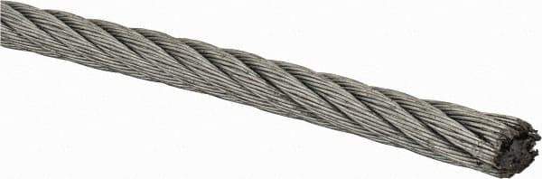 Lift-All - 5/16" Diam, Aircraft Cable Wire - 9,800 Lb Breaking Strength, 7 x 19 Strand Core - All Tool & Supply