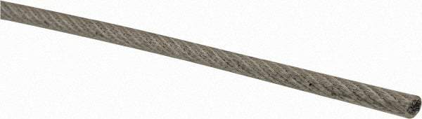 Lift-All - 3/32" x 1/16" Diam, Coated Aircraft Cable Wire - 480 Lb Breaking Strength, 7 x 7 Strand Core, Vinyl Coating - All Tool & Supply