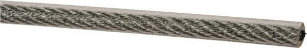 Value Collection - 3/16" x 3/32" Diam, Coated Aircraft Cable Wire - 920 Lb Breaking Strength, 7 x 7 Strand Core, Vinyl Coating - All Tool & Supply