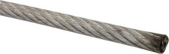 Lift-All - 5/16" x 1/4" Diam, Coated Aircraft Cable Wire - 7,000 Lb Breaking Strength, 7 x 19 Strand Core, Vinyl Coating - All Tool & Supply