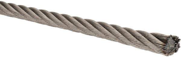 Lift-All - 3/8 Inch Diameter Stainless Steel Wire Rope - 11,000 Lbs. Breaking Strength, Material Grade 316, 7 x 19 Strand Core - All Tool & Supply