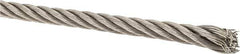 Lift-All - 3/16" Diam, Stainless Steel Wire Rope - 3,700 Lb Breaking Strength, Material Grade 304, 7 x 19 Strand Core - All Tool & Supply