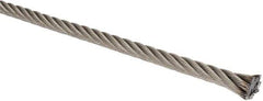 Lift-All - 1/4" Diam, Stainless Steel Wire Rope - 6,400 Lb Breaking Strength, Material Grade 304, 7 x 19 Strand Core - All Tool & Supply