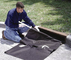 UltraTech - 42" Long x 24" Wide, Polypropylene Curb-Style Drain Guard - Black, Use for Oil/Sediment - All Tool & Supply