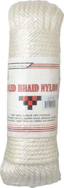 Value Collection - 100' Max Length Nylon Braided Cord - 3/8" Diam, 2,500 Lb Capacity - All Tool & Supply