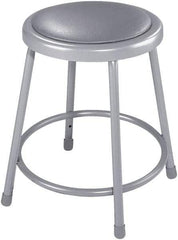 NPS - 18 Inch High, Stationary Fixed Height Stool - 14 Inch Deep x 14 Inch Wide, Vinyl Seat, Grey - All Tool & Supply