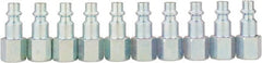 Value Collection - 10 Piece 1/4" Body 1/4 NPT 215 psi Industrial Pneumatic Coupling Plug Set - All Tool & Supply