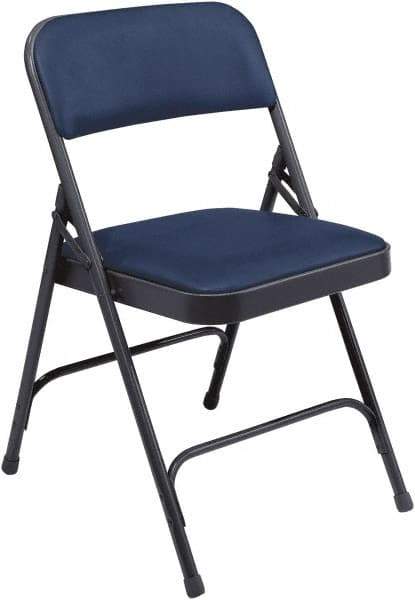 NPS - 18-3/4" Wide x 20-1/4" Deep x 29-1/2" High, Vinyl Folding Chair with Vinyl Padded Seat - Dark Midnight Blue - All Tool & Supply