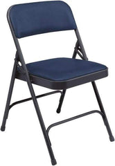 NPS - 18-3/4" Wide x 20-1/4" Deep x 29-1/2" High, Vinyl Folding Chair with Vinyl Padded Seat - Dark Midnight Blue - All Tool & Supply