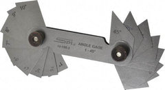 SPI - 20 Piece Spring Steel Angle Gage Set - 1 to 45° Primary Angle - All Tool & Supply