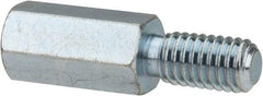 Electro Hardware - #10-32, 7/8" OAL, 1/4" Across Flats, Steel Hex Male/Female Circuit Board Standoffs - 1/2" Thread Depth, 1/2" Body Length, Zinc-Plated Clear Chromate Finish - All Tool & Supply