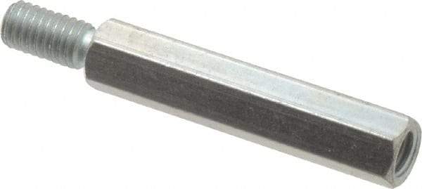 Electro Hardware - #10-32, 1-5/8" OAL, 1/4" Across Flats, Steel Hex Male/Female Circuit Board Standoffs - 1/2" Thread Depth, 1-1/4" Body Length, Zinc-Plated Clear Chromate Finish - All Tool & Supply