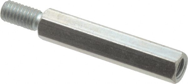 #8-32, 0.812″ OAL, 1/4″ Across Flats, Steel Male/Female Hex Circuit Board Standoff Fully Threaded, 0.437″ Body Length, 3/8″ Thread Length, 1/4″ Thread Depth, Grade 12L14, Zinc-Plated