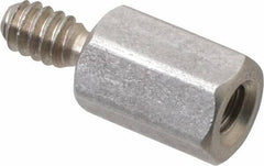 Electro Hardware - #6-32, 5/8" OAL, 1/4" Across Flats, Stainless Steel Hex Male/Female Circuit Board Standoffs - 3/8" Thread Depth, 3/8" Body Length, Bright Finish - All Tool & Supply