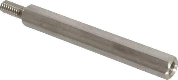 Electro Hardware - #8-32, 2-3/8" OAL, 1/4" Across Flats, Stainless Steel Hex Male/Female Circuit Board Standoffs - 7/16" Thread Depth, 2" Body Length, Bright Finish - All Tool & Supply