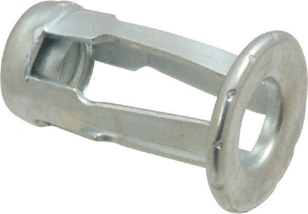 Au-Ve-Co Products - 1/4-20 UNC Thread, Zinc Plated, Steel, Screwdriver Installed Rivet Nut - 3/16 to 3/8" Grip, 5/8" Flange Diam, 0.919" Long - All Tool & Supply