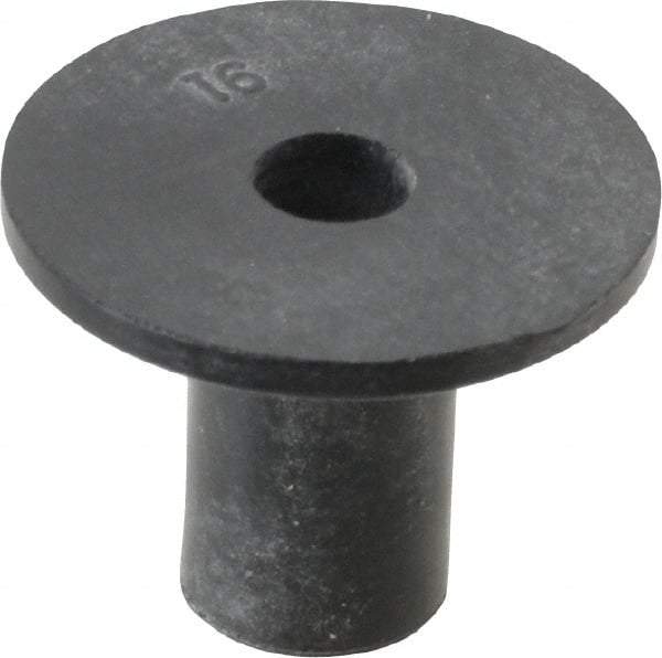 Au-Ve-Co Products - #8-32, 3/4" Diam x 0.062" Thick Flange, Rubber Insulated Rivet Nut - UNC Thread, Neoprene, 1/2" Long x 5/16" Body Diam, 0.575" OAL - All Tool & Supply