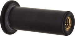 Au-Ve-Co Products - #10-32, 0.562" Diam x 0.051" Thick Flange, Rubber Insulated Rivet Nut - UNF Thread, Neoprene, 1" Long x 3/8" Body Diam, 1.051" OAL - All Tool & Supply