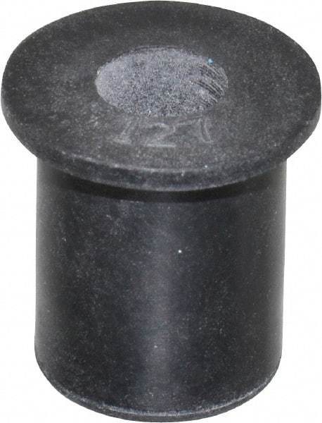 Au-Ve-Co Products - M6x1.00, 0.63" Diam x 0.051" Thick Flange, Rubber Insulated Rivet Nut - Metric Coarse Thread, Neoprene, 0.579" Long x 1/2" Body Diam, 0.63" OAL - All Tool & Supply