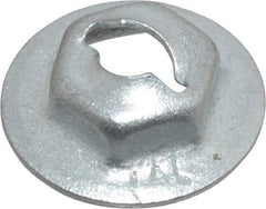 Value Collection - 5/32" Hole Diam, 9/16" OD, 3/8" Width Across Flats Washer Lock Nut - Zinc-Plated Spring Steel, For Use with Non Threaded Fasteners - All Tool & Supply