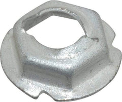 Au-Ve-Co Products - 1/4" Hole Diam, 19/32" OD, 7/16" Width Across Flats Washer Lock Nut - Zinc-Plated Spring Steel, For Use with Non Threaded Fasteners - All Tool & Supply