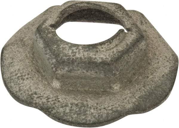 Value Collection - 5/16" Hole Diam, 7/8" OD, 1/2" Width Across Flats Washer Lock Nut - Zinc-Plated Spring Steel, For Use with Non Threaded Fasteners - All Tool & Supply