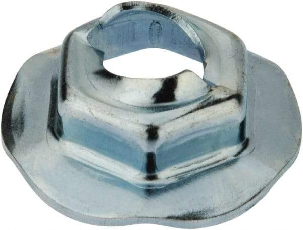 Value Collection - 6.3" Hole Diam, 18mm OD, 11mm Width Across Flats Washer Lock Nut - Zinc-Plated Spring Steel, For Use with Non Threaded Fasteners - All Tool & Supply