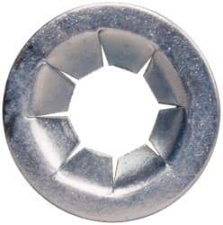 Value Collection - 7/16" OD, Spring Steel Push Nut - Zinc-Plated, 3/16" Shaft Diam - All Tool & Supply