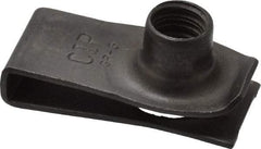 Au-Ve-Co Products - 5/16-18 Screw, 0.025 to 0.15" Thick, Spring Steel Extruded Tapped Hole U Nut - 27/32" Center Edge, Black Phosphate Finish - All Tool & Supply