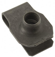 Au-Ve-Co Products - 3/8-16 Screw, 0.05 to 0.2" Thick, Spring Steel Extruded Tapped Hole U Nut - 3/4" Center Edge, Black Phosphate Finish - All Tool & Supply