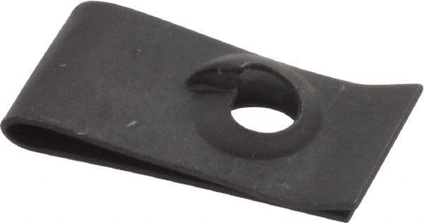 Value Collection - #10 Screw, 0.015 to 0.06" Thick, Spring Steel Extruded Tapped Hole U Nut - 15/32" Center Edge, Black Phosphate Finish - All Tool & Supply