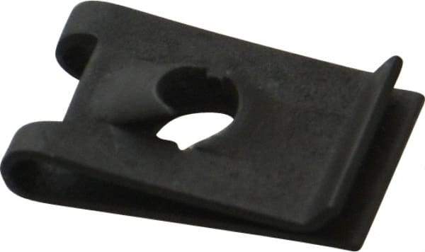 Value Collection - #10 Screw, 0.025 to 0.064" Thick, Spring Steel Standard U Nut - 3/8" Center Edge, Black Phosphate Finish - All Tool & Supply