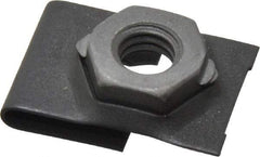 Value Collection - 5/16-18 Screw, 0.087 to 0.093" Thick, Spring Steel J Nut Retainer - 9/16" Center Edge, Black Phosphate Finish - All Tool & Supply