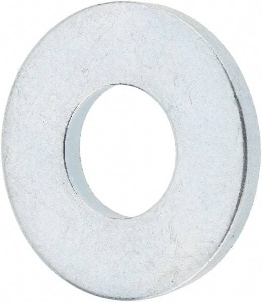 Value Collection - #10 Screw, Steel SAE Flat Washer - 7/32" ID x 1/2" OD, 3/64" Thick, Zinc-Plated Finish - All Tool & Supply