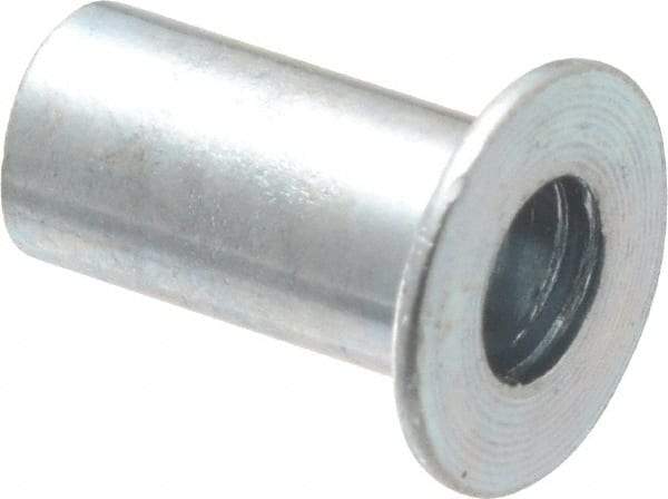 Value Collection - #8-32, 0.01 to 0.08" Grip, #2, Steel Standard Rivet Nut - Flat Head - All Tool & Supply