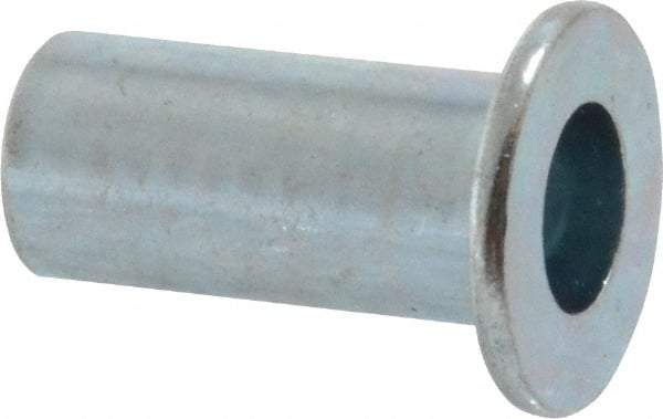 Value Collection - #10-24, 0.01 to 0.08" Grip, Steel Standard Rivet Nut - Drill Size Letter F, Flat Head - All Tool & Supply