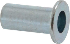 Value Collection - #10-24, 0.01 to 0.08" Grip, Steel Standard Rivet Nut - Drill Size Letter F, Flat Head - All Tool & Supply