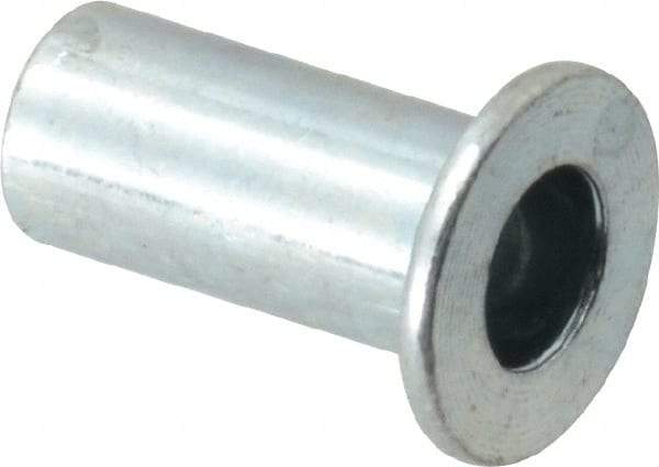 Value Collection - #10-32, 0.01 to 0.08" Grip, Steel Standard Rivet Nut - Drill Size Letter F, Flat Head - All Tool & Supply