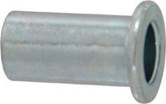 Value Collection - 1/4-20, 0.02 to 0.08" Grip, Steel Standard Rivet Nut - Drill Size Letter R, Flat Head - All Tool & Supply