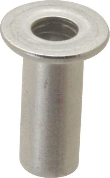 Value Collection - #6-32, 0.01 to 0.08" Grip, #12, Aluminum Standard Rivet Nut - Flat Head - All Tool & Supply