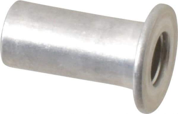 Value Collection - #10-24, 0.01 to 0.08" Grip, Aluminum Standard Rivet Nut - Drill Size Letter F, Flat Head - All Tool & Supply