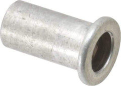 Value Collection - 1/4-20, 0.02 to 0.08" Grip, Aluminum Standard Rivet Nut - Drill Size Letter R, Flat Head - All Tool & Supply