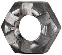 Value Collection - 1/4-28 UNF Grade 5 Steel Castle Locknut - 7/16" Width Across Flats, 9/32" High, Uncoated - All Tool & Supply