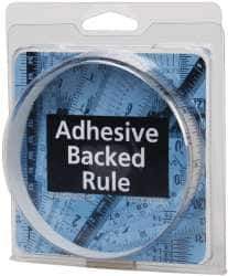 Made in USA - 3 Ft. Long x 1/2 Inch Wide, 1/32 Inch Graduation, Silver, Mylar Adhesive Tape Measure - Reads Left to Right, Horizontal Scale - All Tool & Supply