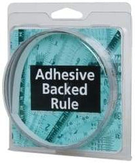 Made in USA - 6 Ft. Long x 1/2 Inch Wide, 1/32 Inch Graduation, Silver, Mylar Adhesive Tape Measure - Reads Left to Right, Horizontal Scale - All Tool & Supply