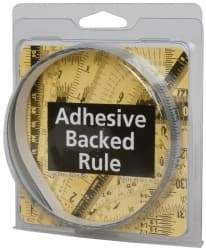 Made in USA - 6 Ft. Long x 1/2 Inch Wide, 1/32 Inch Graduation, Silver, Mylar Adhesive Tape Measure - Reads Right to Left, Horizontal Scale - All Tool & Supply