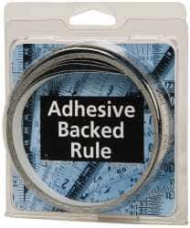 Made in USA - 12 Ft. Long x 1/2 Inch Wide, 1/32 Inch Graduation, Silver, Mylar Adhesive Tape Measure - Reads Right to Left, Horizontal Scale - All Tool & Supply